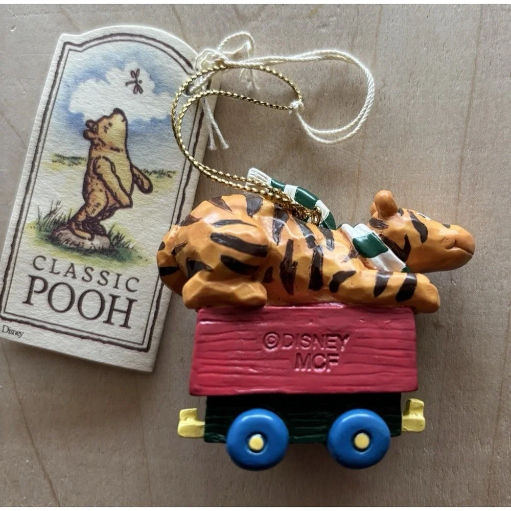 Midwest Classic Pooh Christmas Ornament Tigger on Train Car Vintage Disney Tags